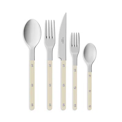 Sabre Paris Bistrot 5 Piece Flatware Set - Ivory In Silver