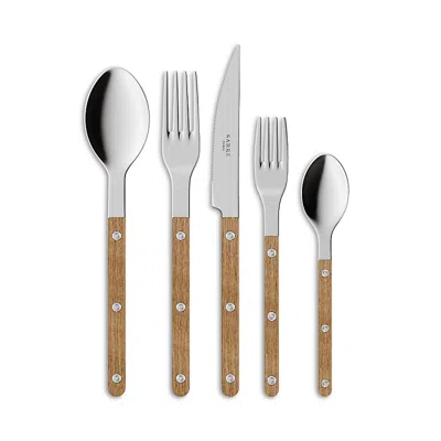 Sabre Paris Bistrot 5 Piece Flatware Set - Teak In Brown