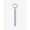 Sabre Pastel Blue Engraved Stainless-steel Teak Bottle Opener