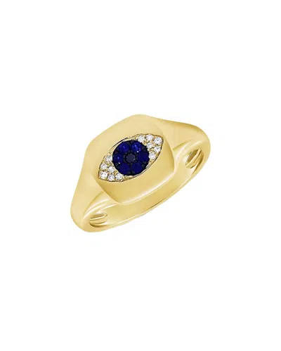 Sabrina Designs 14k 0.03 Ct. Tw. Diamond & Sapphire Signet Ring In Gold