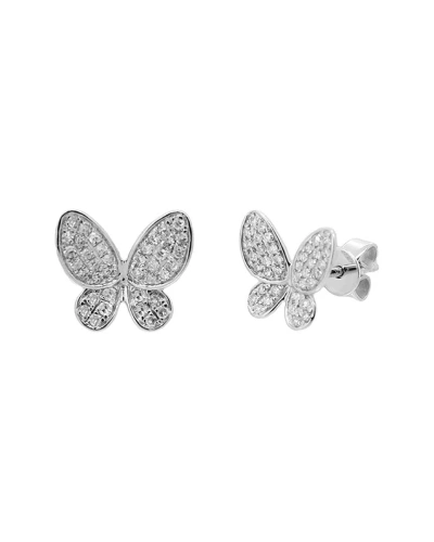 Sabrina Designs 14k 0.20 Ct. Tw. Diamond Butterfly Earrings In Neutral