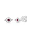 Sabrina Designs 14k Gold & Diamond Ruby Evil Eye Studs