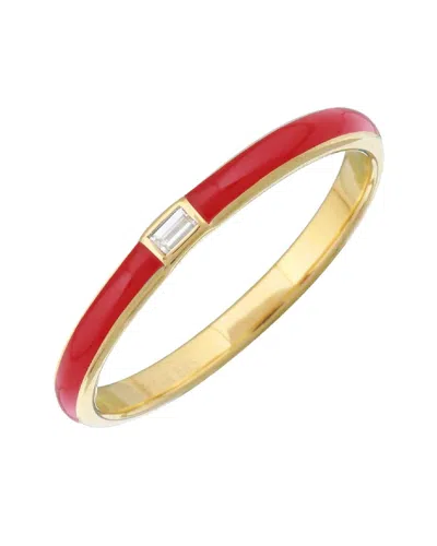 Sabrina Designs 14k 0.04 Ct. Tw. Diamond Enamel Ring In Red