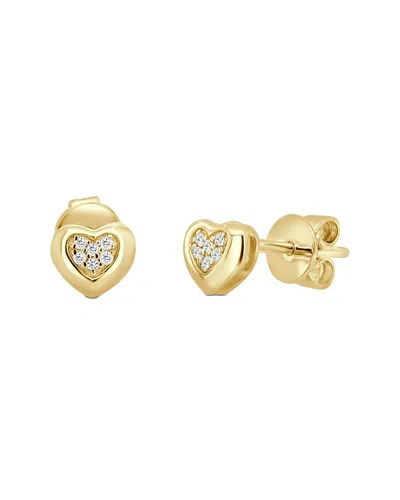 Sabrina Designs 14k 0.04 Ct. Tw. Diamond  Heart Stud Earrings In Gold