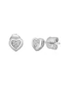 Sabrina Designs 14k 0.04 Ct. Tw. Diamond  Heart Stud Earrings In Silver