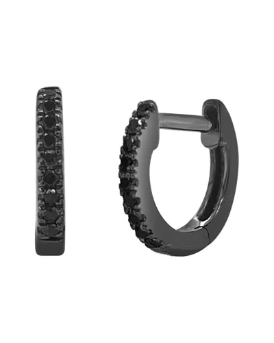 Sabrina Designs 14k 0.05 Ct. Tw. Diamond Huggie Earrings In Black