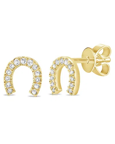 SABRINA DESIGNS SABRINA DESIGNS 14K 0.06 CT. TW. DIAMOND STUD HORSE SHOE EARRINGS