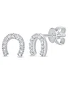 Sabrina Designs 14k 0.06 Ct. Tw. Diamond Stud Horse Shoe Earrings In Metallic