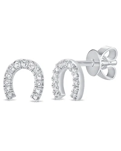 SABRINA DESIGNS SABRINA DESIGNS 14K 0.06 CT. TW. DIAMOND STUD HORSE SHOE EARRINGS