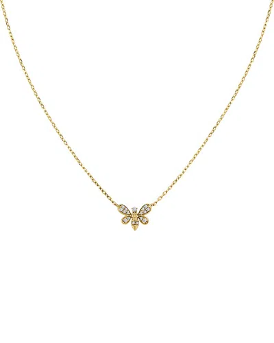 Sabrina Designs 14k 0.08 Ct. Tw. Diamond Butterfly Necklace In Gold