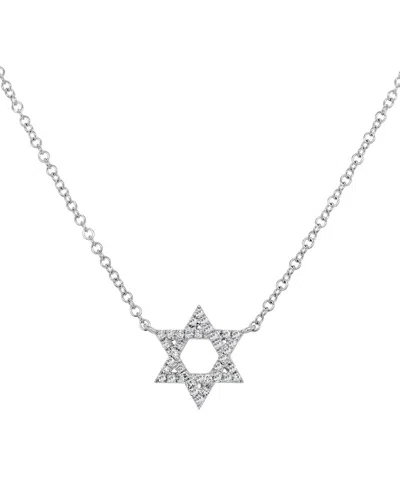 Sabrina Designs 14k 0.08 Ct. Tw. Diamond Star Of David Necklace In Metallic