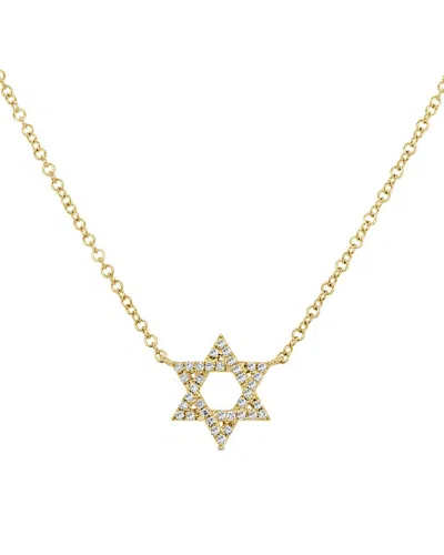 Sabrina Designs 14k 0.08 Ct. Tw. Diamond Star Of David Necklace In Gold