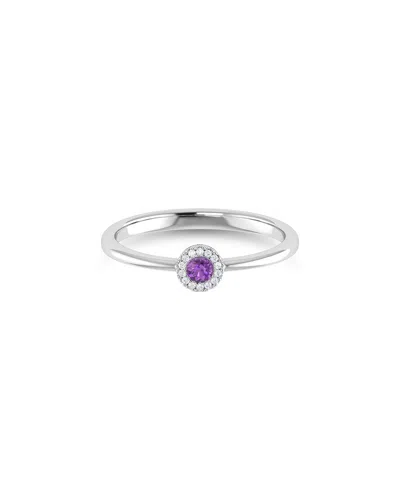 Sabrina Designs 14k 0.09 Ct. Tw. Diamond & Amethyst Ring In Metallic