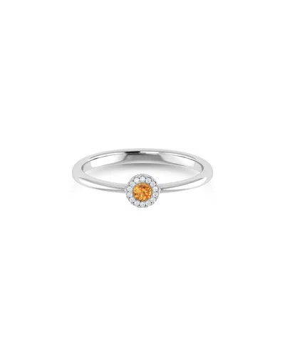 Sabrina Designs 14k 0.09 Ct. Tw. Diamond & Citrine Ring In Metallic
