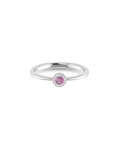 Sabrina Designs 14k 0.09 Ct. Tw. Diamond & Pink Tourmaline Ring In Metallic