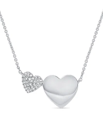 Sabrina Designs 14k 0.09 Ct. Tw. Diamond Heart Necklace In Metallic