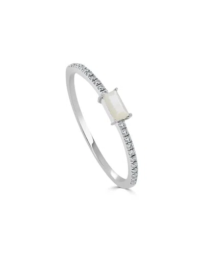 Sabrina Designs 14k 0.09 Ct. Tw. Diamond Mother-of-pearl Ring In Silver