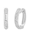 Sabrina Designs 14k 0.10 Ct. Tw. Diamond  Huggie Earrings In Silver