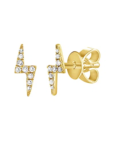 Sabrina Designs 14k 0.11 Ct. Tw. Diamond Lightning Bolt Studs In Gold