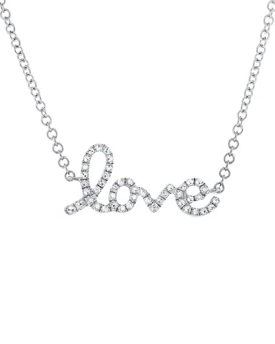 Sabrina Designs 14k 0.11 Ct. Tw. Diamond Love Necklace In Metallic