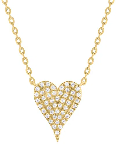 Sabrina Designs 14k 0.11 Ct. Tw. Diamond Pave Heart Necklace In Gold