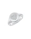Sabrina Designs 14k 0.11 Ct. Tw. Diamond Signet Ring In Silver