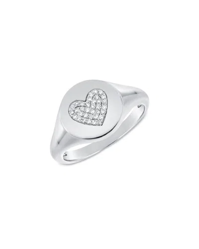 Sabrina Designs 14k 0.11 Ct. Tw. Diamond Signet Ring In Metallic