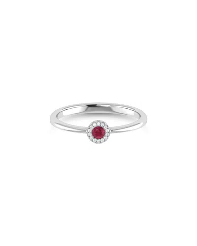 Sabrina Designs 14k 0.12 Ct. Tw. Diamond & Ruby Ring In Metallic