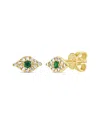 Sabrina Designs 14k 0.12 Ct. Tw. Diamond & Tsavorite Evil Eye Studs