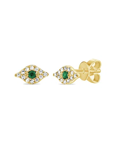 SABRINA DESIGNS SABRINA DESIGNS 14K 0.12 CT. TW. DIAMOND & TSAVORITE EVIL EYE STUDS