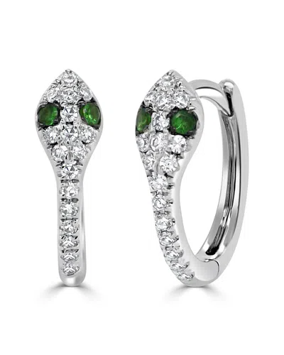 Sabrina Designs 14k 0.13 Ct. Tw. Diamond & Ruby Snake Huggie Earrings