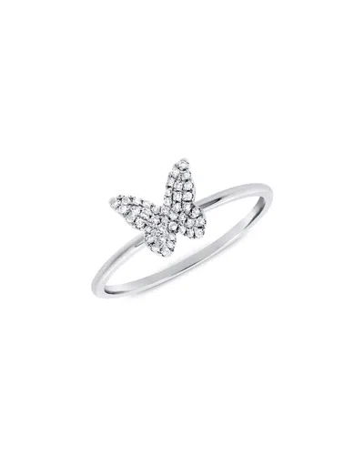 Sabrina Designs 14k 0.13 Ct. Tw. Diamond Butterfly Ring In Metallic