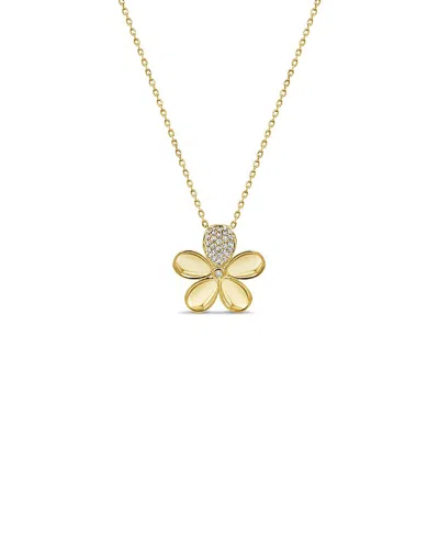 Sabrina Designs 14k 0.13 Ct. Tw. Diamond Flower Necklace In Gold