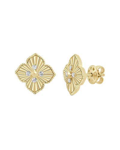 Sabrina Designs 14k 0.13 Ct. Tw. Diamond Flower Swirl Earrings In Gold