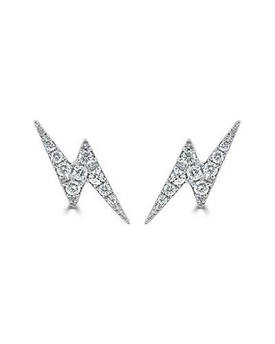 Sabrina Designs 14k 0.13 Ct. Tw. Diamond Lightning Bolt Studs In Metallic