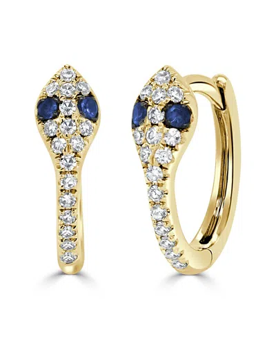 Sabrina Designs 14k 0.14 Ct. Tw. Diamond & Emerald Snake Huggie Earrings