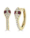 Sabrina Designs 14k 0.14 Ct. Tw. Diamond & Sapphire Snake Huggie Earrings