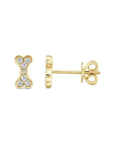 Sabrina Designs 14k 0.14 Ct. Tw. Diamond Dog Bone Earrings In Gold