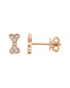 Sabrina Designs 14k Rose Gold 0.14 Ct. Tw. Diamond Dog Bone Earrings