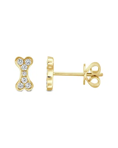 Sabrina Designs 14k 0.14 Ct. Tw. Diamond Dog Bone Studs In Gold
