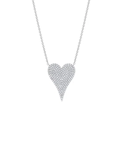 Sabrina Designs 14k 0.14 Ct. Tw. Diamond Heart Necklace In Silver