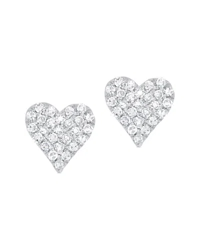 Sabrina Designs 14k 0.14 Ct. Tw. Heart Studs In White