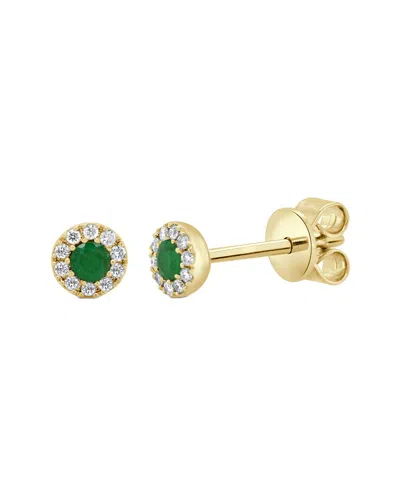 Sabrina Designs 14k 0.15 Ct. Tw. Diamond & Emerald Studs In Gold