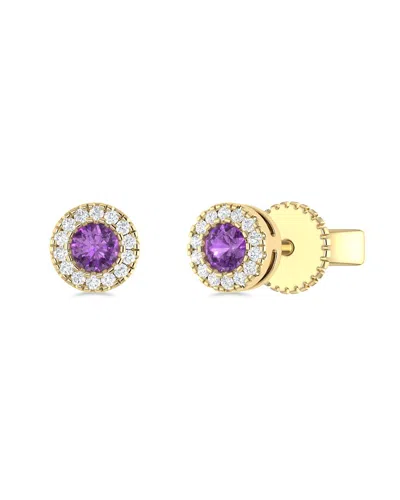 Sabrina Designs 14k 0.16 Ct. Tw. Diamond & Amethyst Studs In Gold