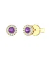 Sabrina Designs 14k 0.16 Ct. Tw. Diamond & Amethyst Studs