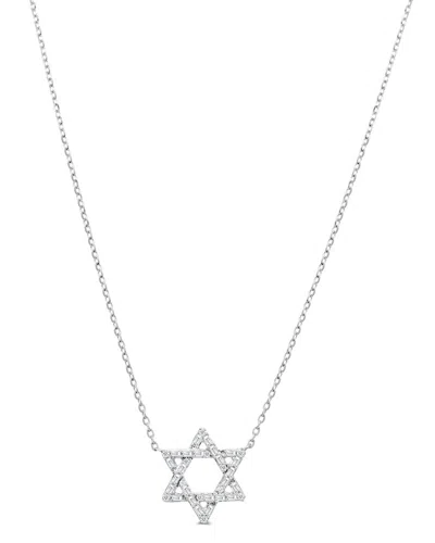 Sabrina Designs 14k 0.16 Ct. Tw. Diamond Star Of David Necklace In Metallic
