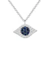 Sabrina Designs 14k 0.16 Ct. Tw. Sapphire Evil Eye Necklace