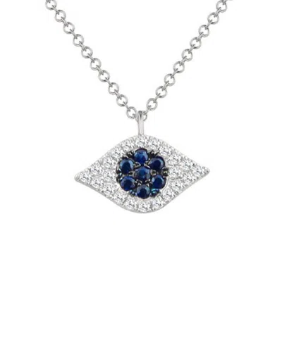 Sabrina Designs 14k 0.16 Ct. Tw. Sapphire Evil Eye Necklace