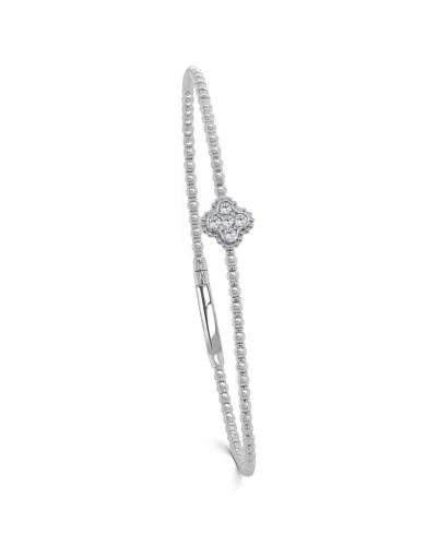 Sabrina Designs 14k 0.17 Ct. Tw. Diamond Clover Flex Bangle Bracelet