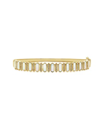 Sabrina Designs 14k 0.18 Ct. Tw. Diamond & Pearl Bangle Bracelet In Gold